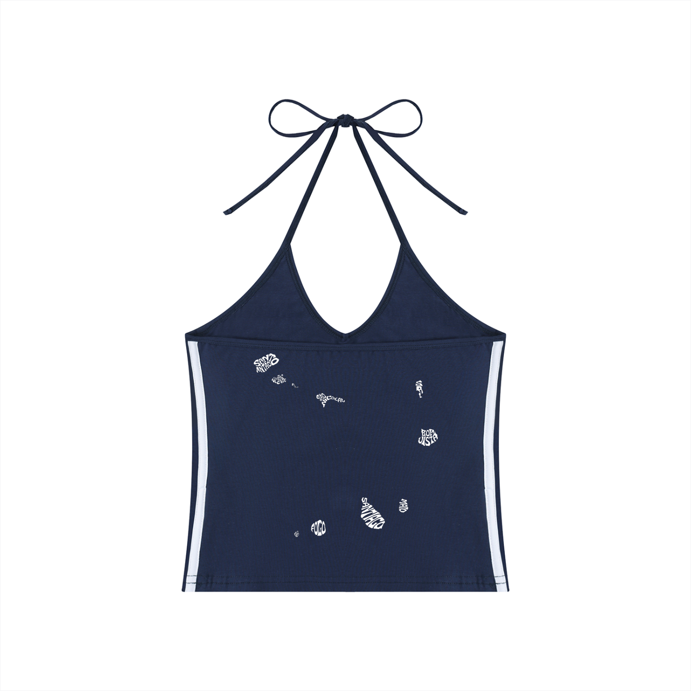 Women's Color Block Halter Crop Tank Top