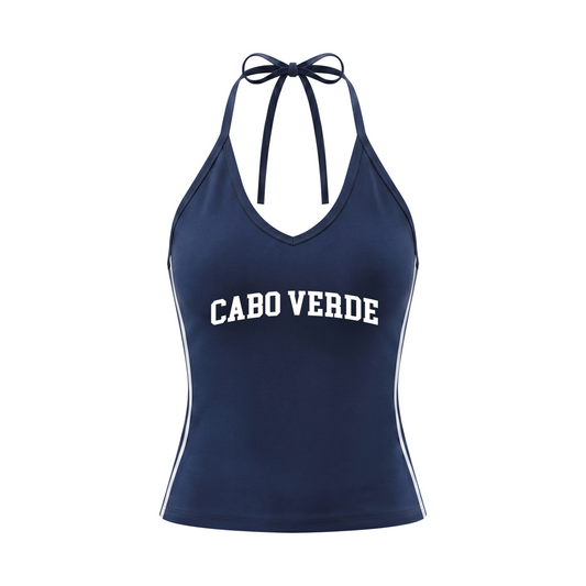 Cabo Verde Halter Crop Tank Top