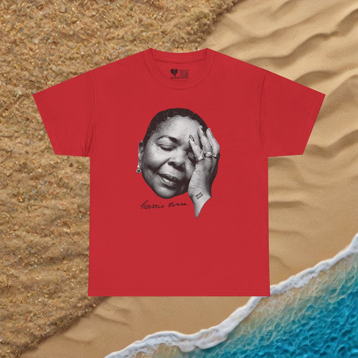 Vintage Cesaria Evora B&W signature simple T-shirt