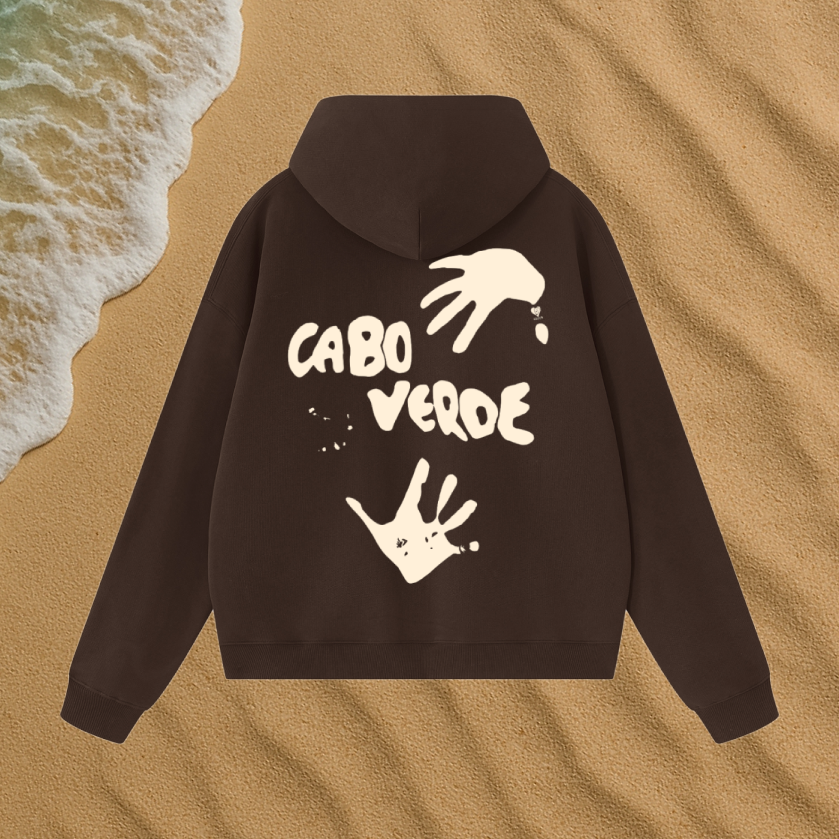 Cabo verde Terra com mão de areia Oversized Heavy Hoodie
