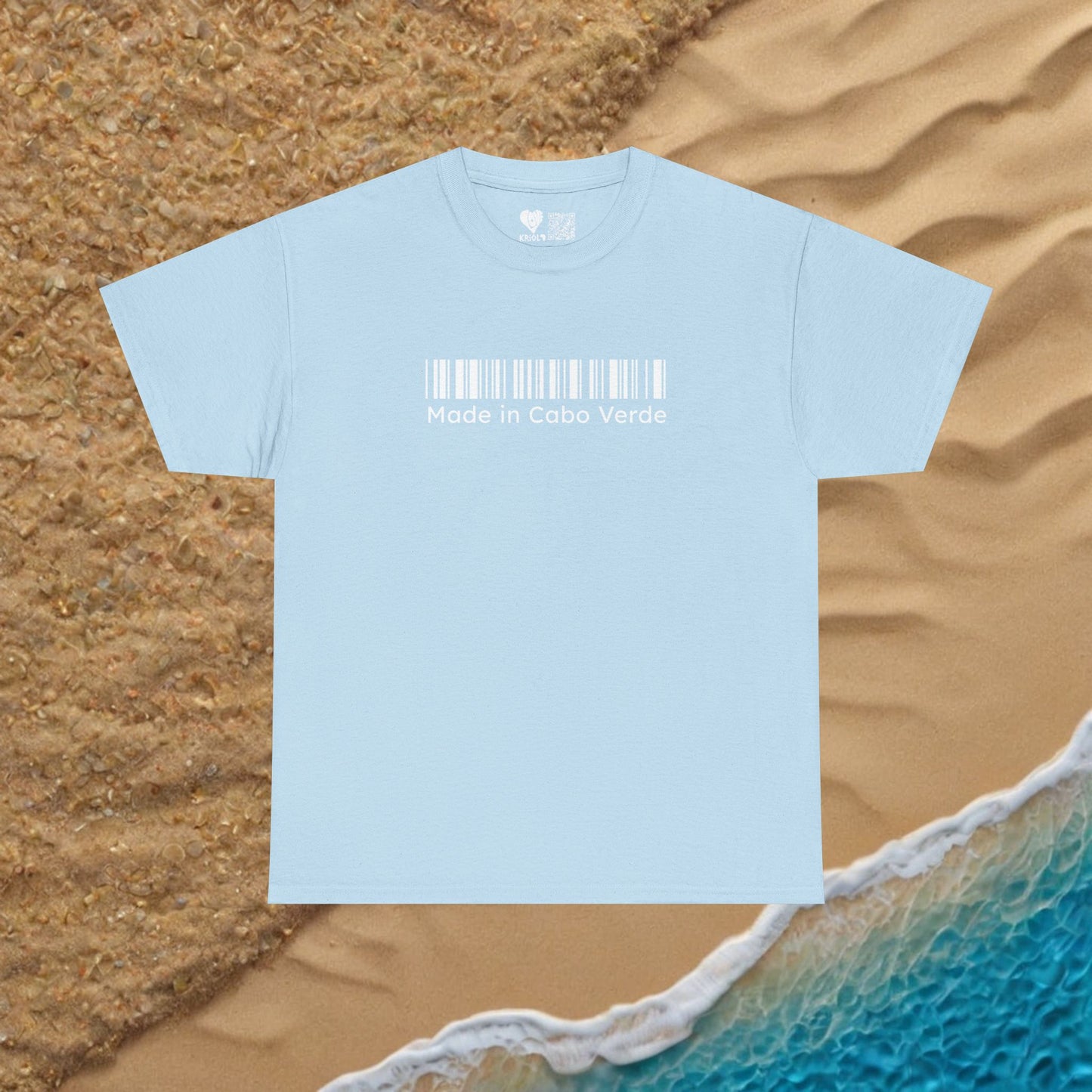 Made in Cabo Verde White barcode T-shirt