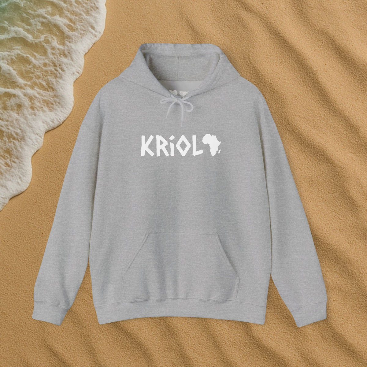 Sweat à capuche simple kriol blanc
