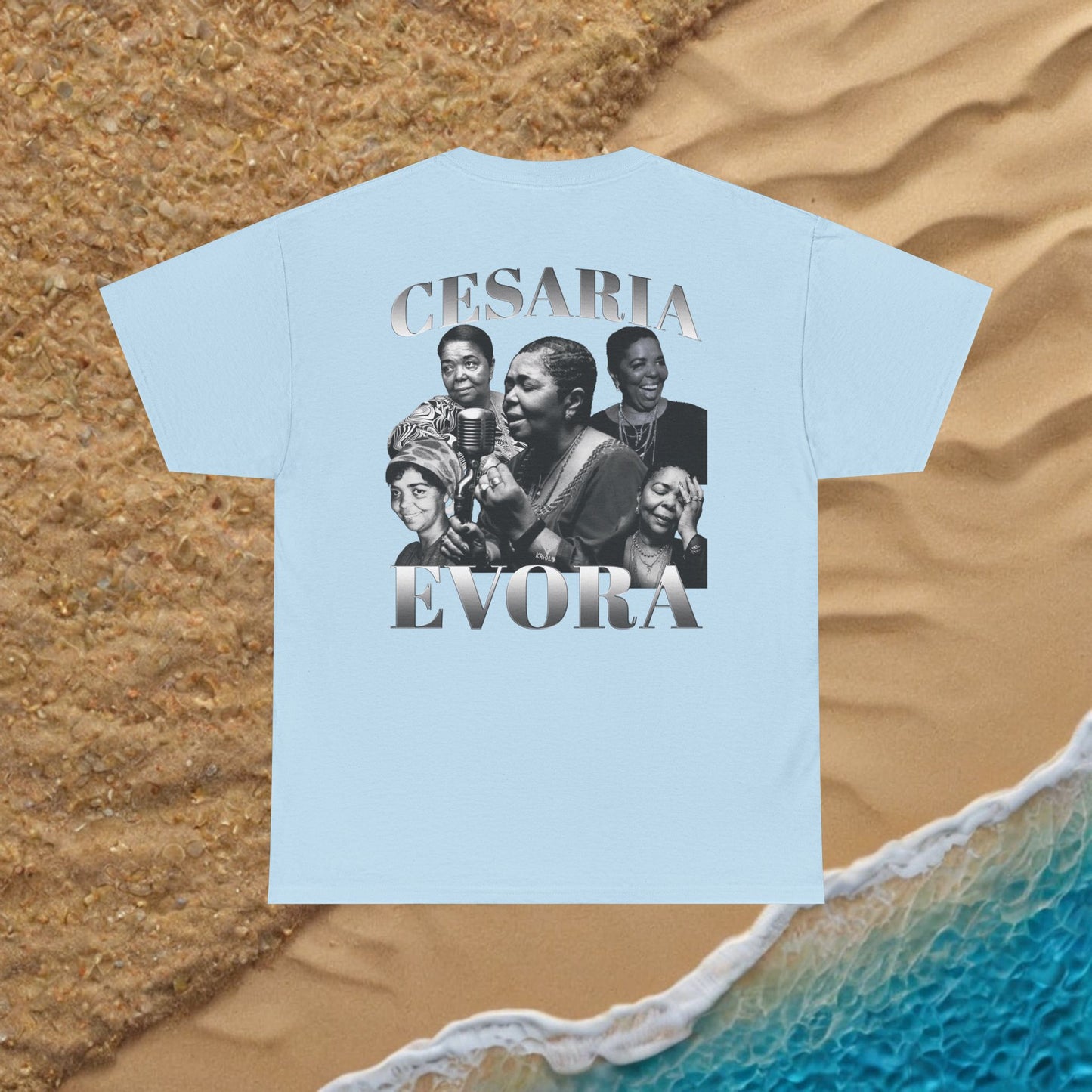 Vintage Cesaria Evora B&W signature T-shirt