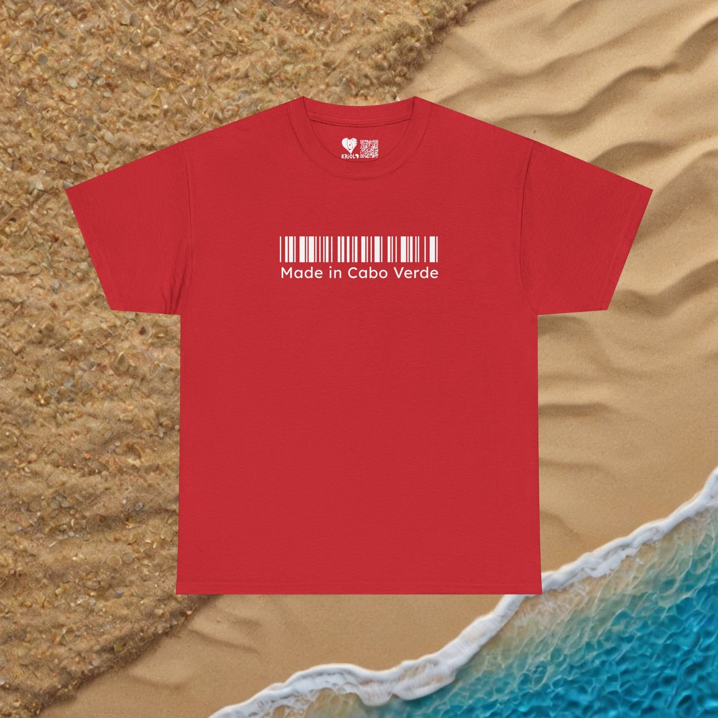 Made in Cabo Verde White barcode T-shirt