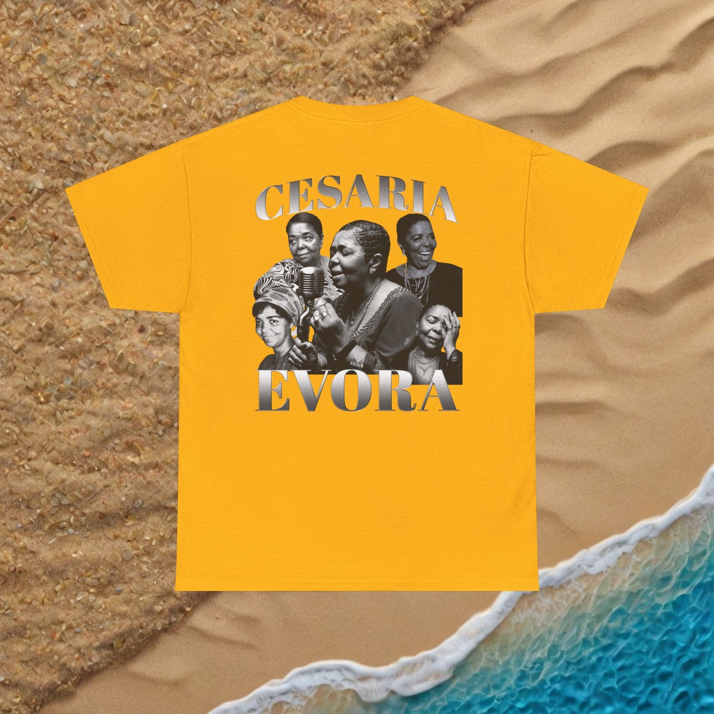 Vintage Cesaria Evora B&W signature T-shirt