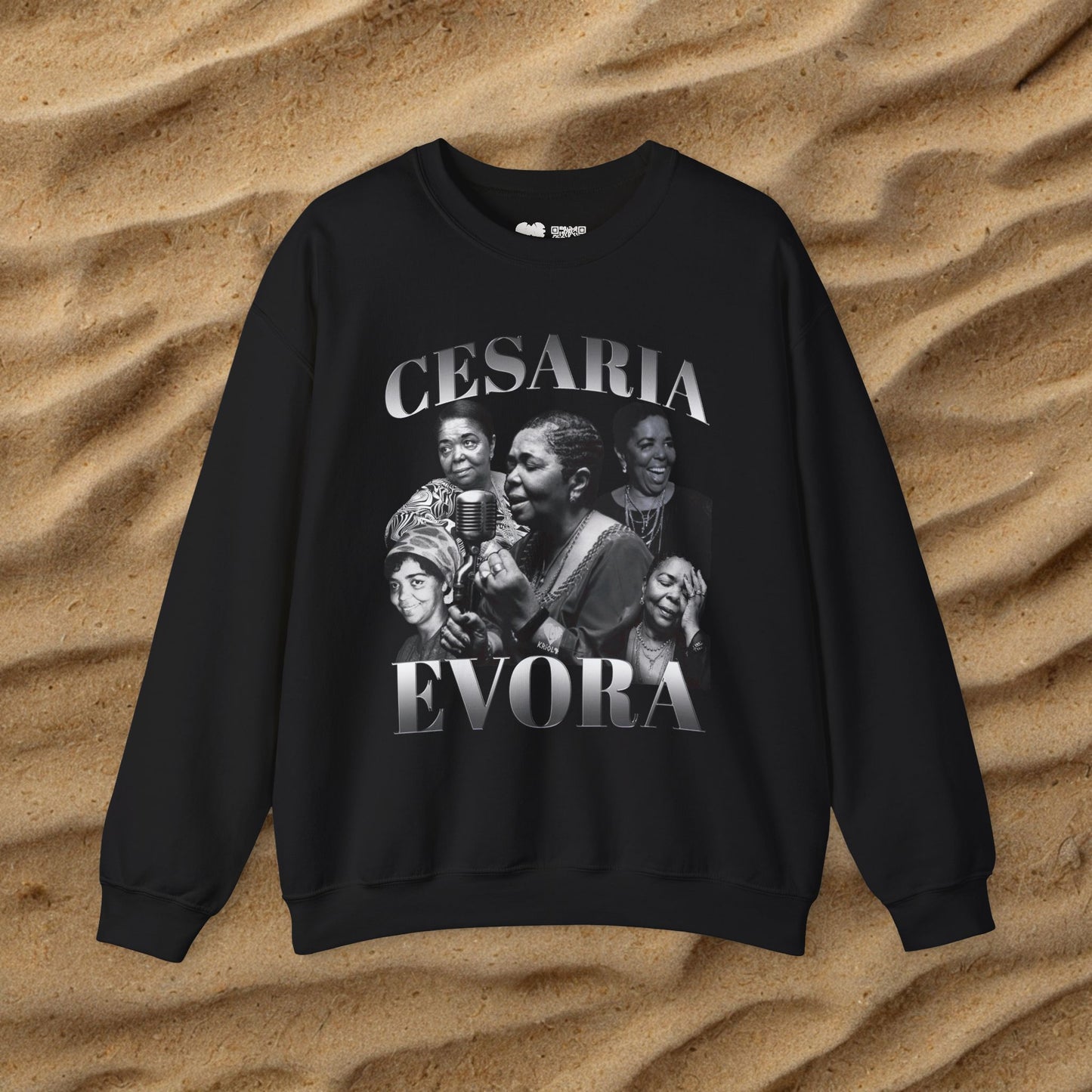 Vintage Cesaria Evora B&W Sweater