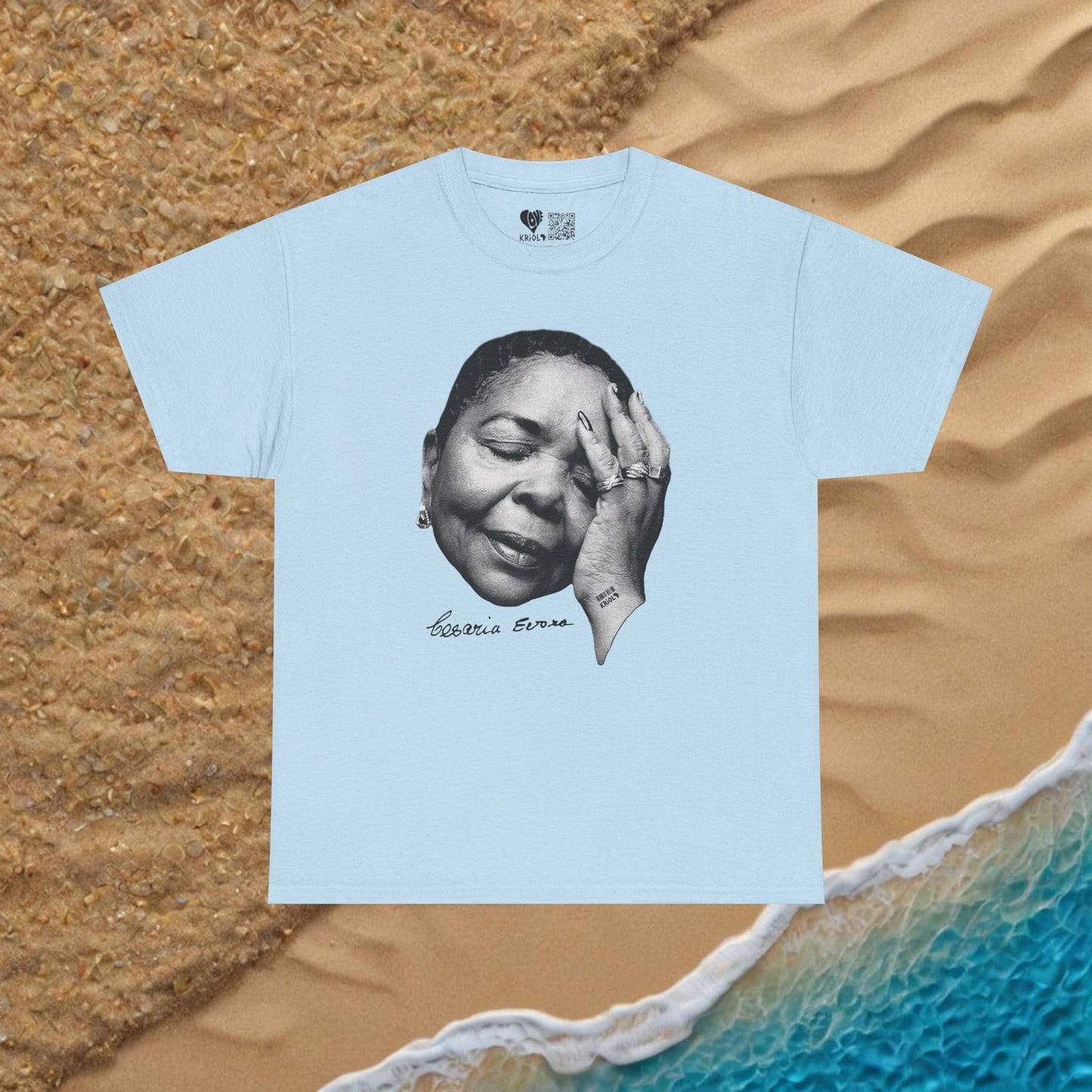 Vintage Cesaria Evora B&W signature simple T-shirt