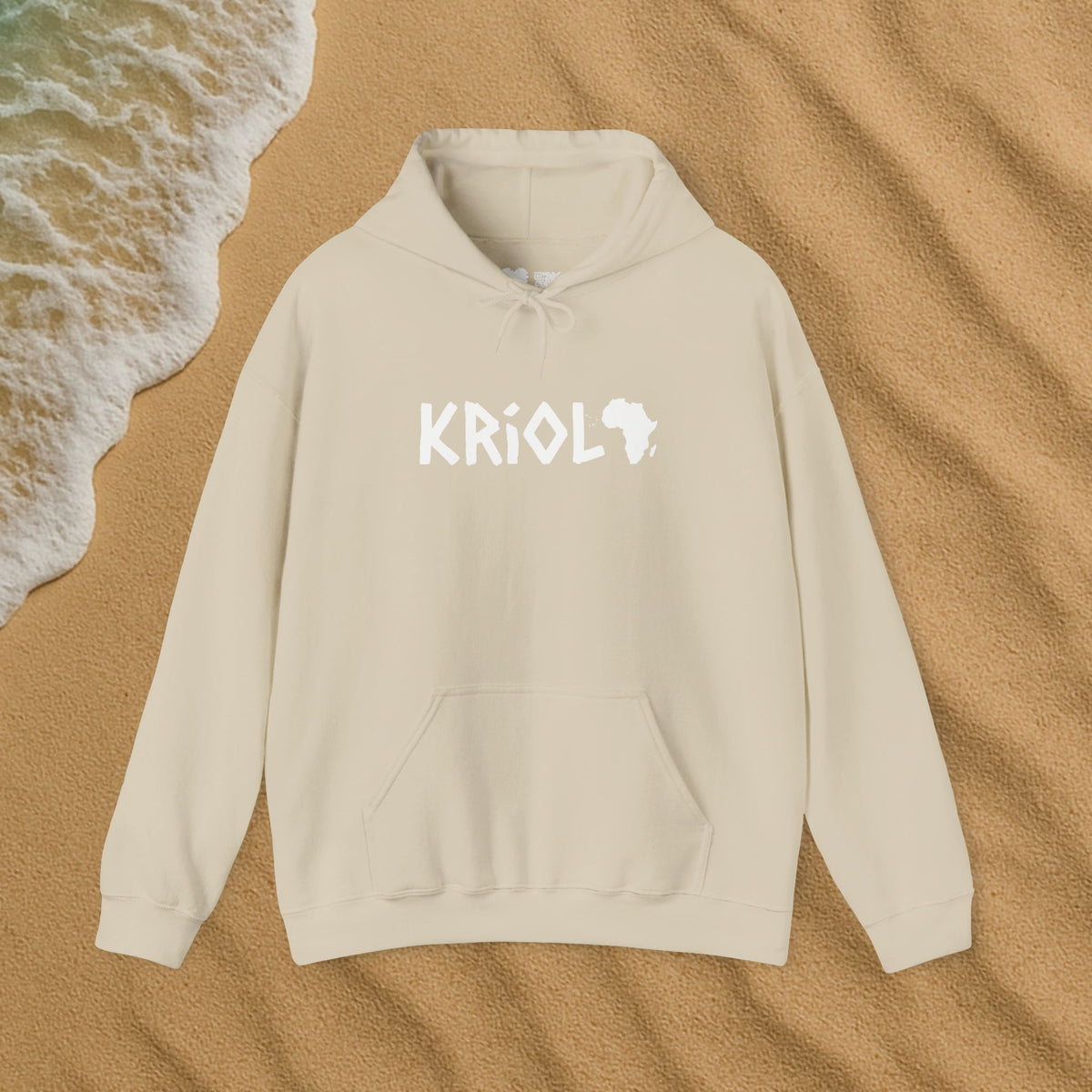 Sweat à capuche simple kriol blanc