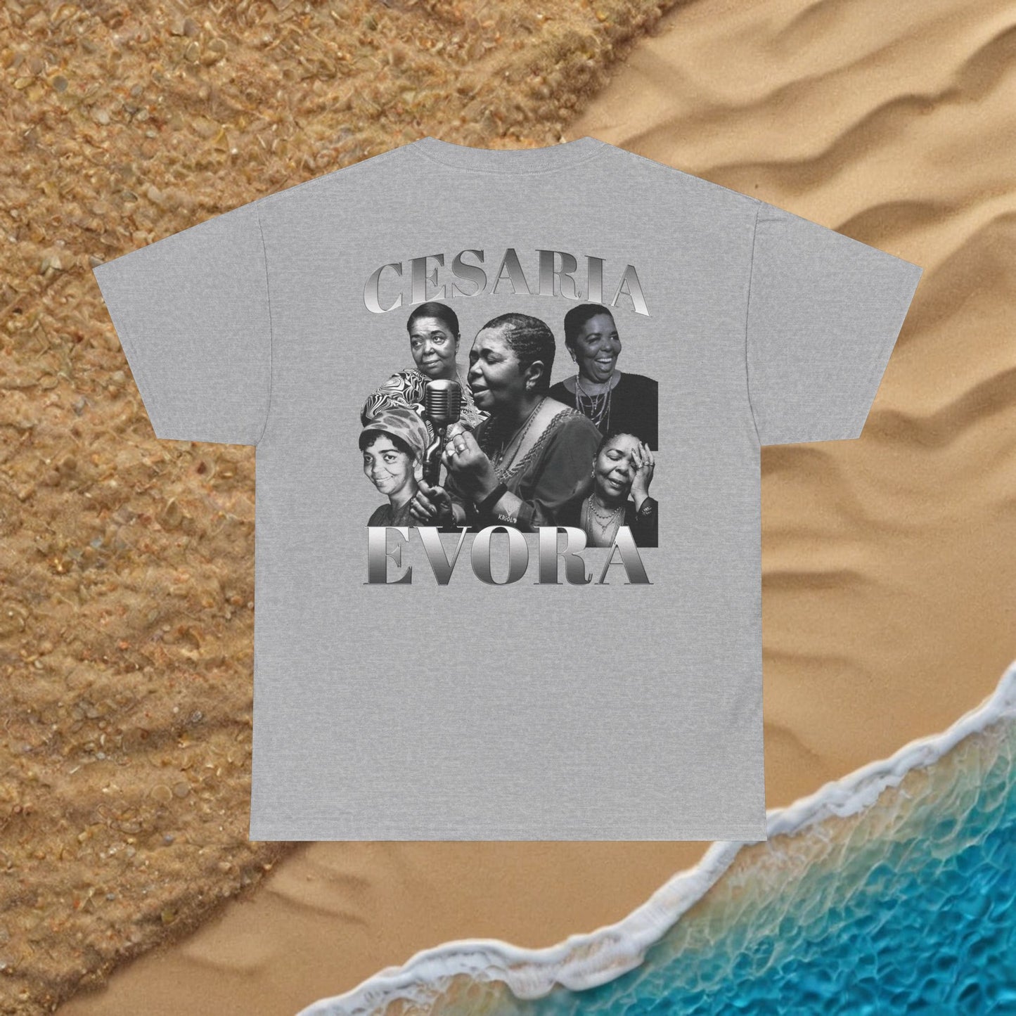 Vintage Cesaria Evora B&W signature T-shirt