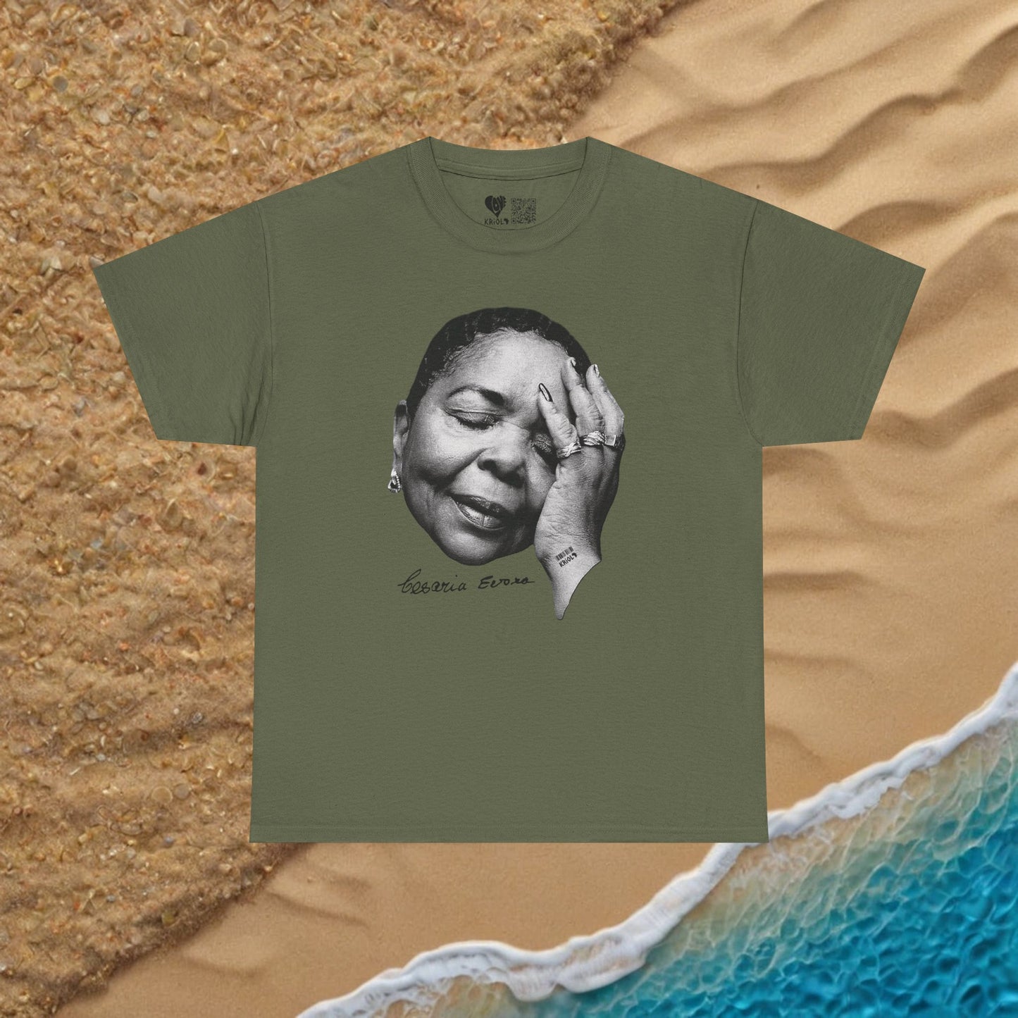 Vintage Cesaria Evora B&W signature T-shirt