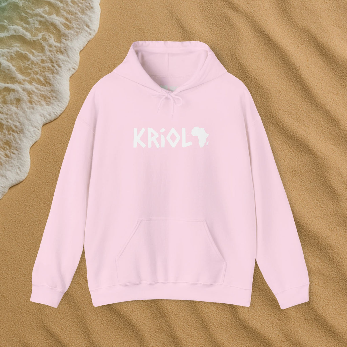 Sweat à capuche simple kriol blanc