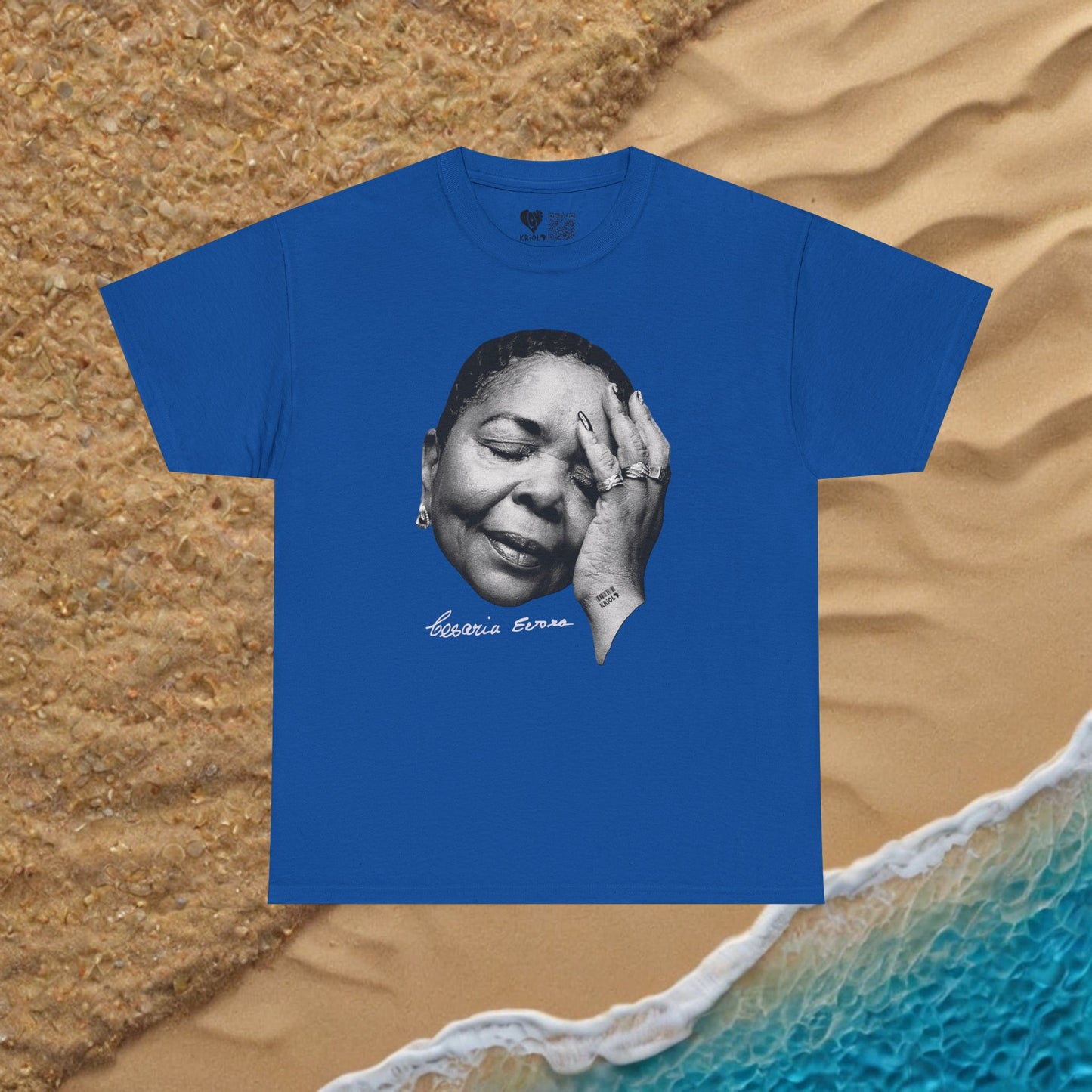 Vintage Cesaria Evora B&W signature simple T-shirt