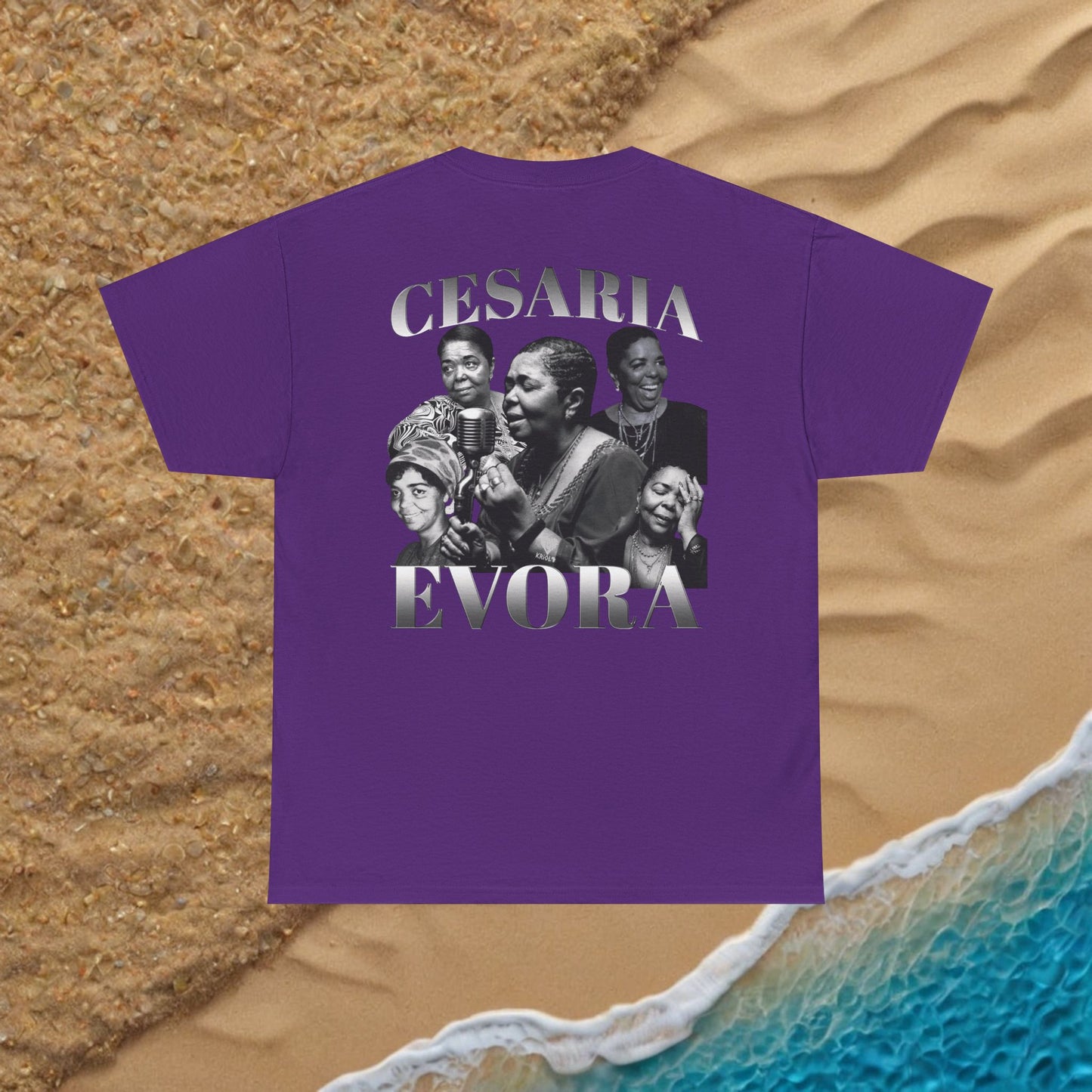 Vintage Cesaria Evora B&W signature T-shirt