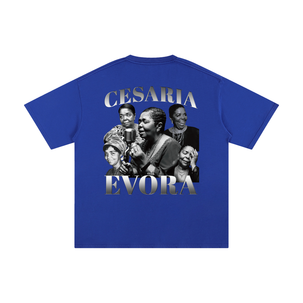 Camisa vintage com autógrafo da Cesária Évora em P&B