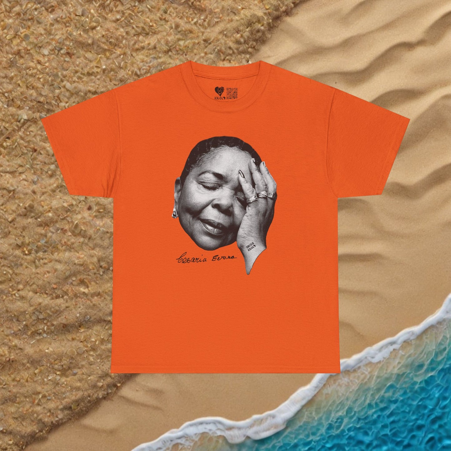 Vintage Cesaria Evora B&W signature simple T-shirt