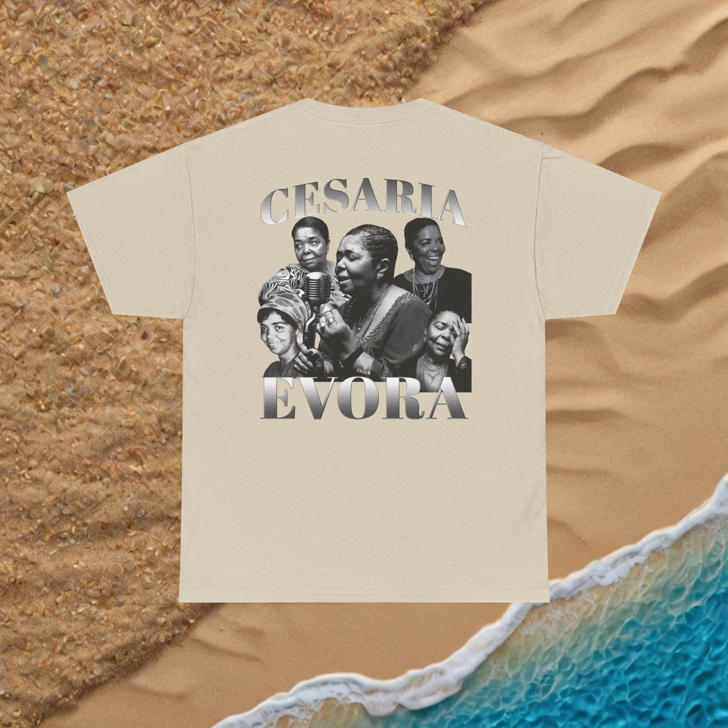 Vintage Cesaria Evora B&W signature T-shirt