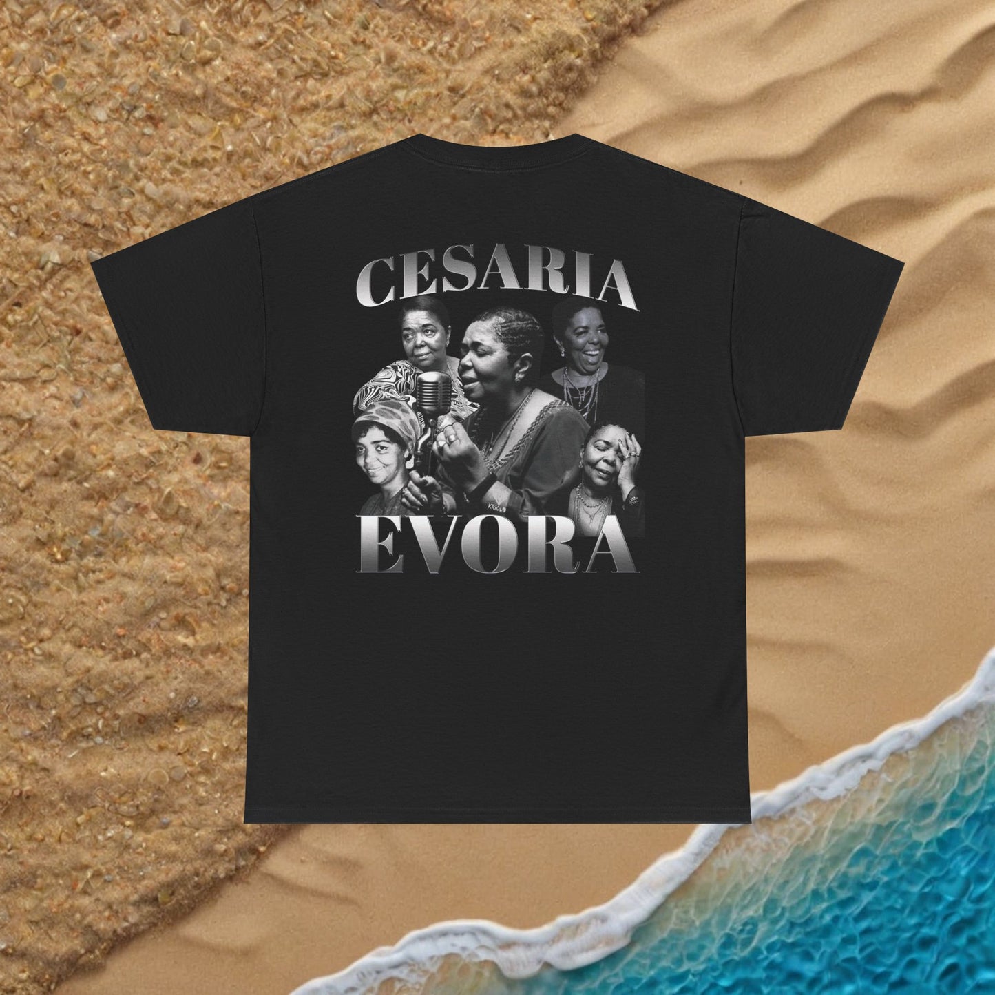 Vintage Cesaria Evora B&W signature T-shirt