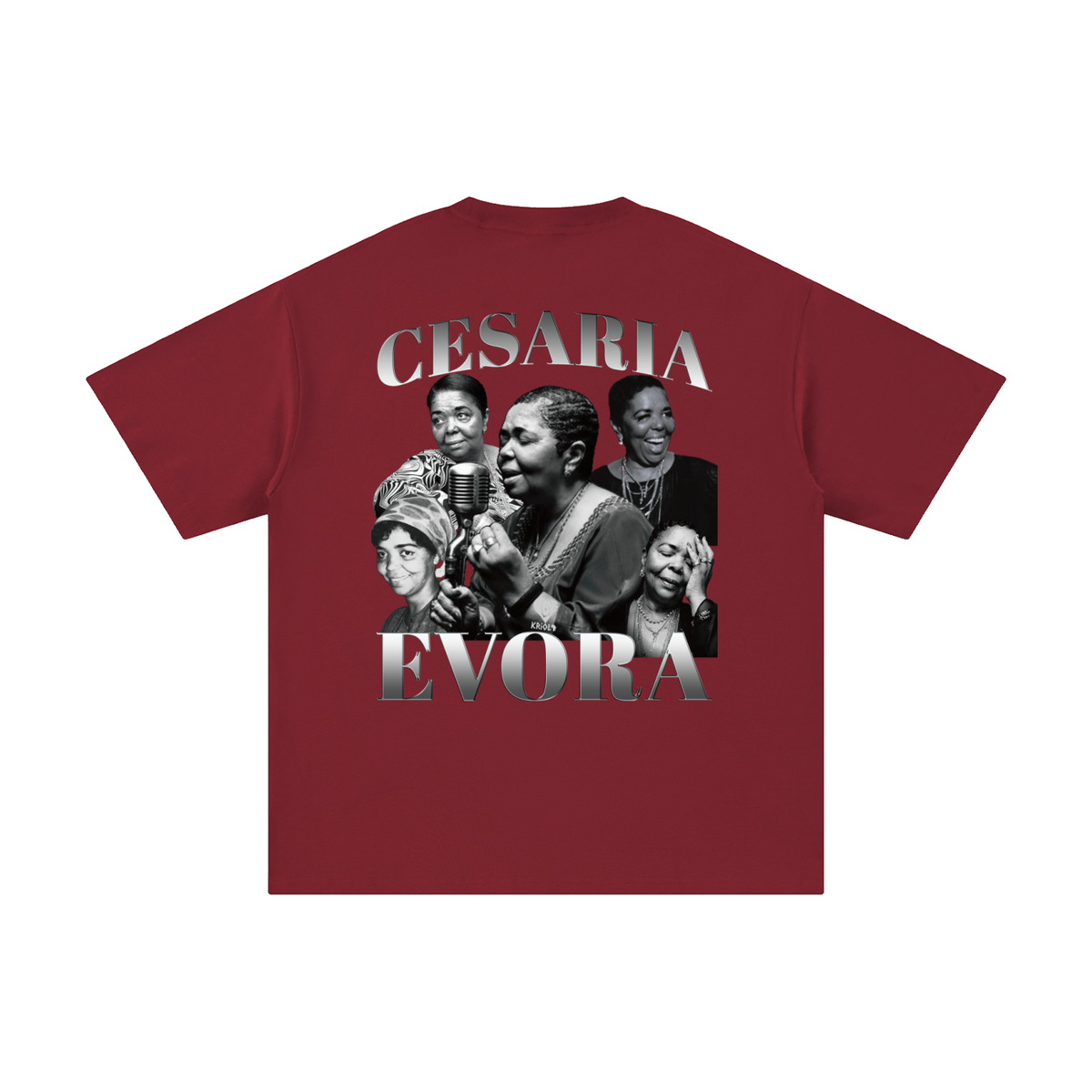 Camisa vintage com autógrafo da Cesária Évora em P&B