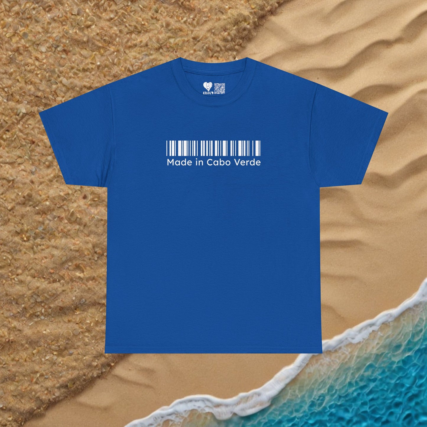 Made in Cabo Verde White barcode T-shirt