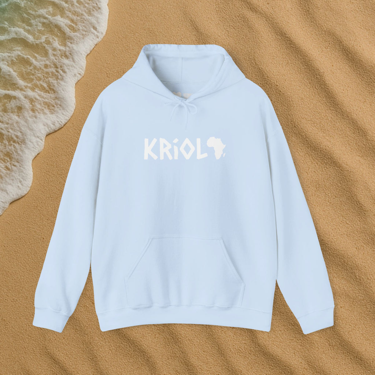 Sweat à capuche simple kriol blanc