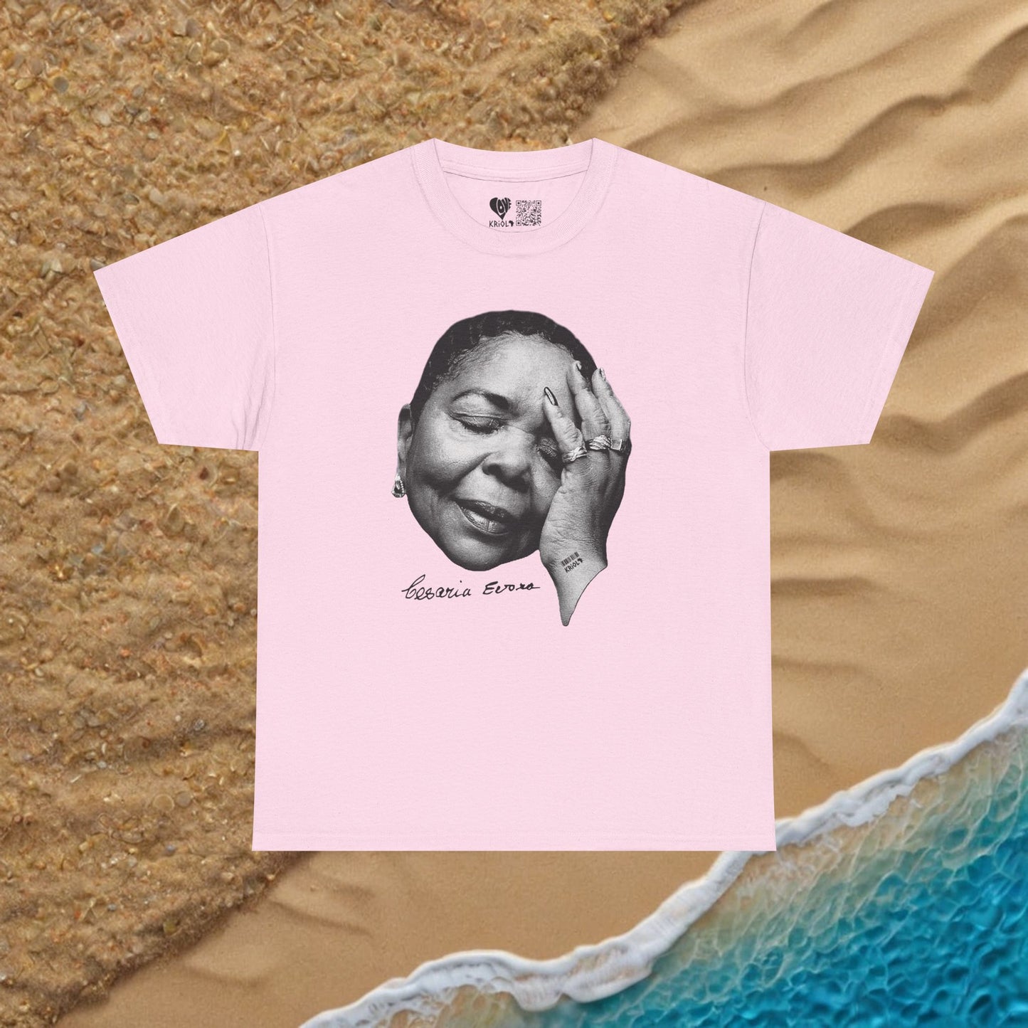 Vintage Cesaria Evora B&W signature simple T-shirt