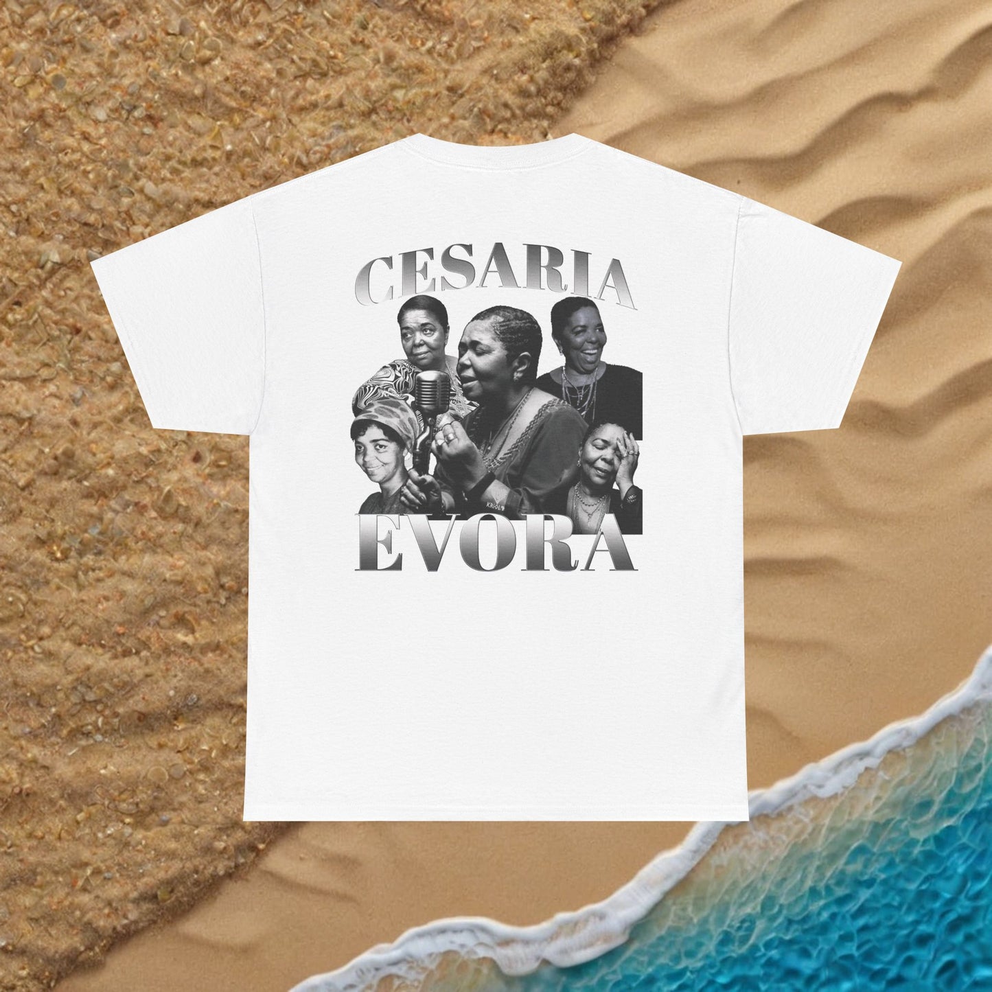 Vintage Cesaria Evora B&W signature T-shirt