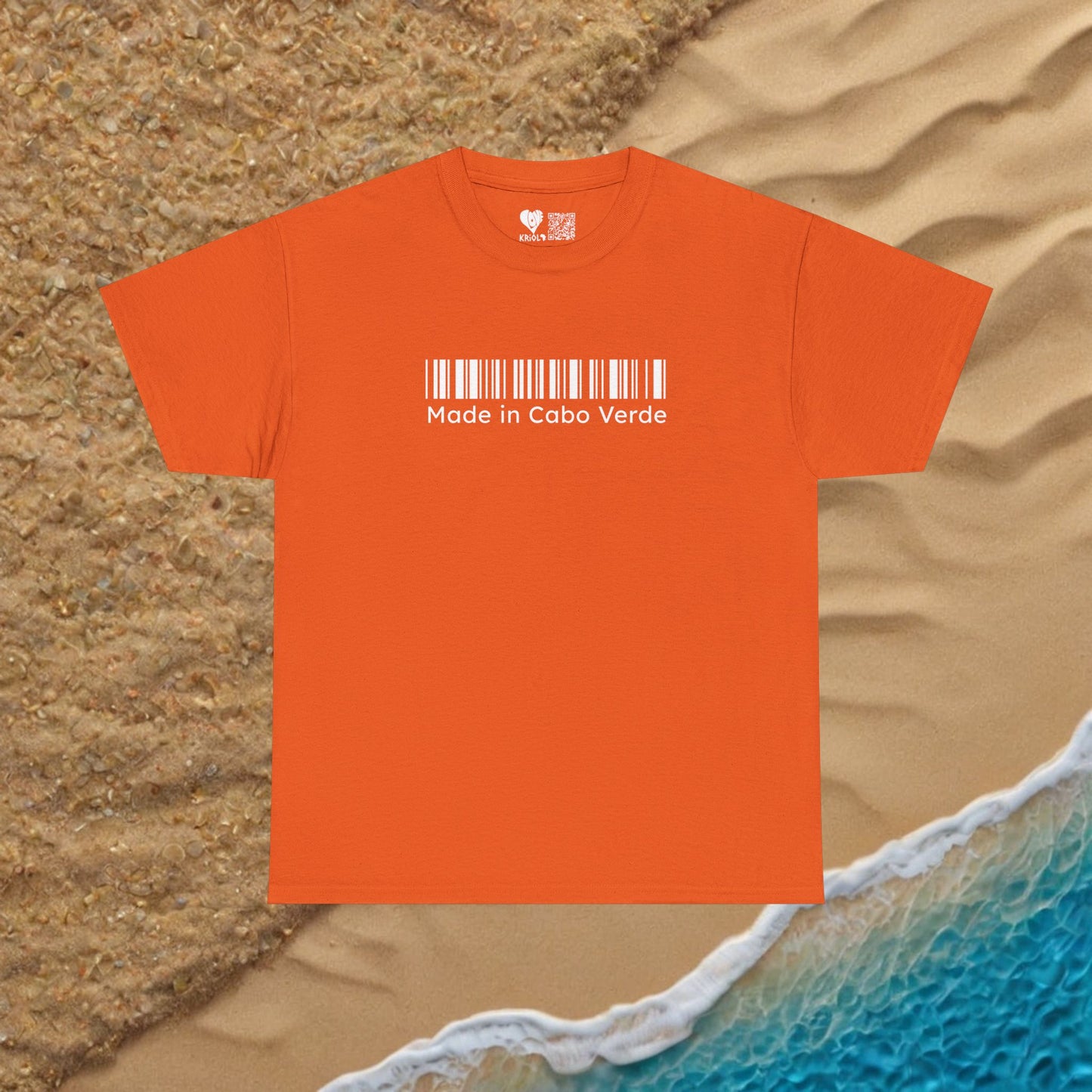 Made in Cabo Verde White barcode T-shirt