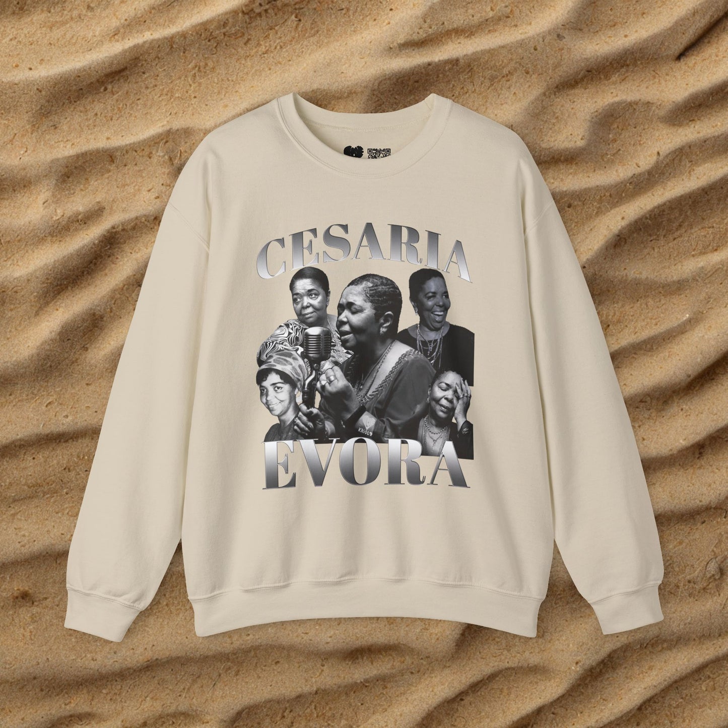 Vintage Cesaria Evora B&W Sweater