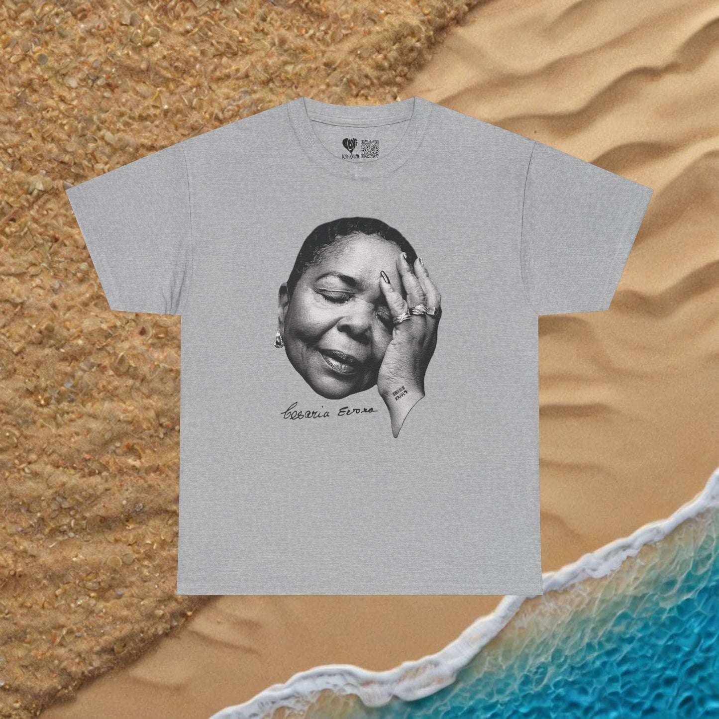 Vintage Cesaria Evora B&W signature T-shirt